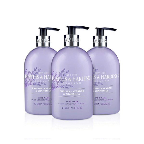 Baylis & Harding English Lavender and Chamomile Hand Wash, 500 ml (Pack of 3) - Vegan Friendly