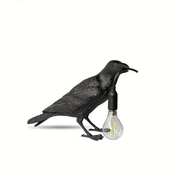 Raven Table Lamps Crow Desk Lamp, Resin Bird Light Lamp with Bulb