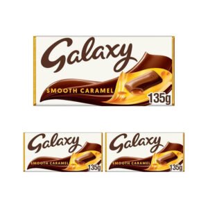 Galaxy Caramel Chocolate Block, Chocolate Gift, Milk Chocolate, Movie Night Snacks, 135g (Pack of 3)