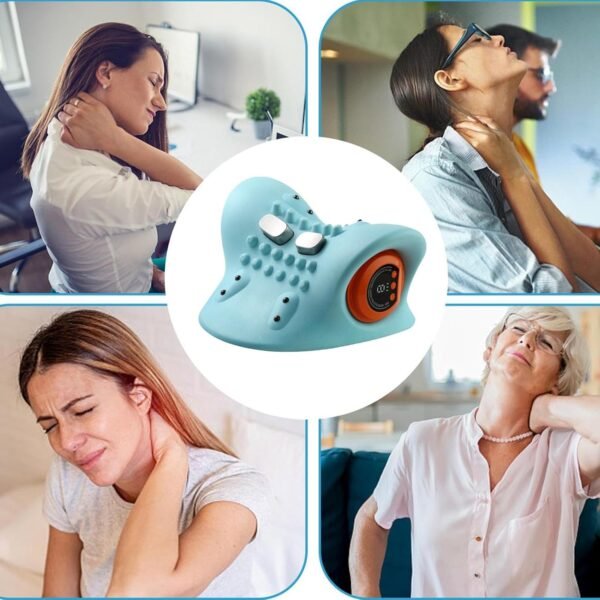 Heated Neck Relaxer | Heated Cervical Traction Device - Rechargeable Cervical Neck Massager for Back Neck Shoulder - Image 5