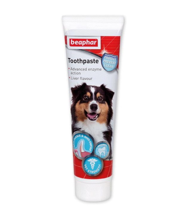 Beaphar | Advanced Dual-Enzyme Toothpaste | Dental Care for Dogs & Cats | Helps Prevent Bad Breath & Combat Plaque | Liver-Flavoured | 100g Tube