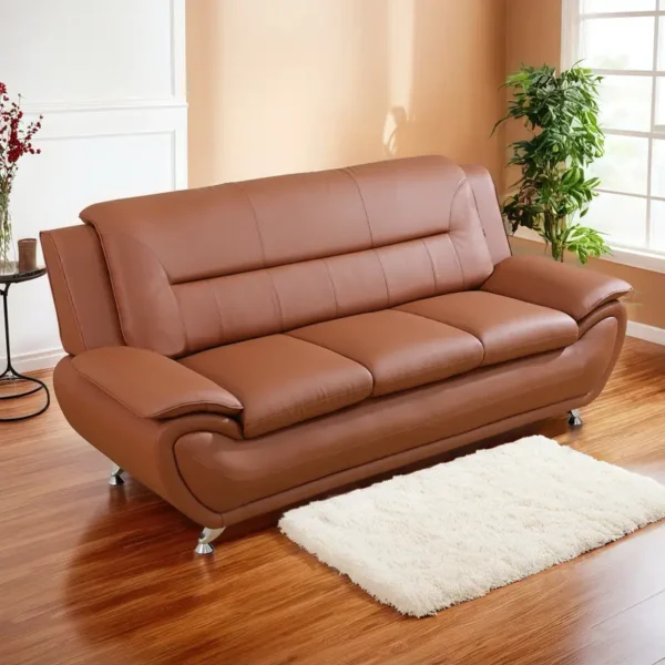 3-Piece Couches PU Leather Sofa Set For Living Room, - Image 2