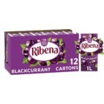 Ribena Blackcurrant Juice Drink Carton 12x1L | Real Fruit | Rich In Vitamin C | No Artificial Colours or flavours | Perfect For On The Go