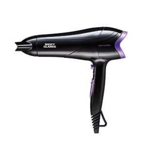 Nicky Clarke 2200W Lightweight Frizz Control Fast Dry DC Ionic Hair Dryer - NHD177, Black 7 Purple