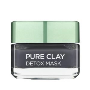 L'Oreal Paris Pure Clay Black Charcoal Detox Face Mask, Deep Cleansing Skin Care All Skin Types 50 Ml