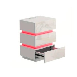 Modern Smart Nightstand With Glass Panel - Stylish Bedside Table For Bedroom Furniture With Advanced Technology