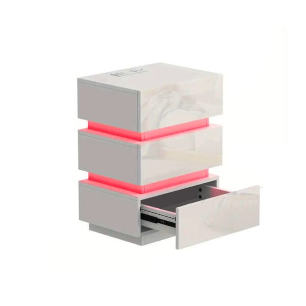 Modern Smart Nightstand With Glass Panel - Stylish Bedside Table For Bedroom Furniture With Advanced Technology