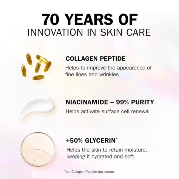 Olay Collagen Peptide MAX Face Moisturiser Day Cream, Skincare Niacinamide 99% Purity & +50% Glycerin Anti Aging Menopausal Skin Care: Strengthens, Restores, Hydrates, 50ml vs Collagen Day Cream - Image 3