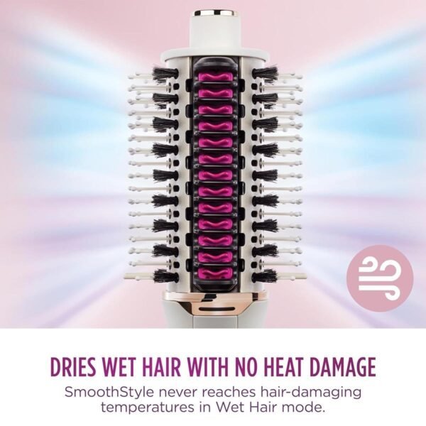 Shark SmoothStyle Heated Brush and Comb, Wet & Dry Modes, Smoothing Hot Air Brush with 3 Temperatures, Soft & Voluminous Finish for All Hair Types, Silk HT202UK - Image 2