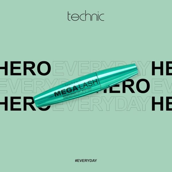 Technic Mega Lash Water Resistant Mascara, Volume Glam Lashes - 12ml - Image 2