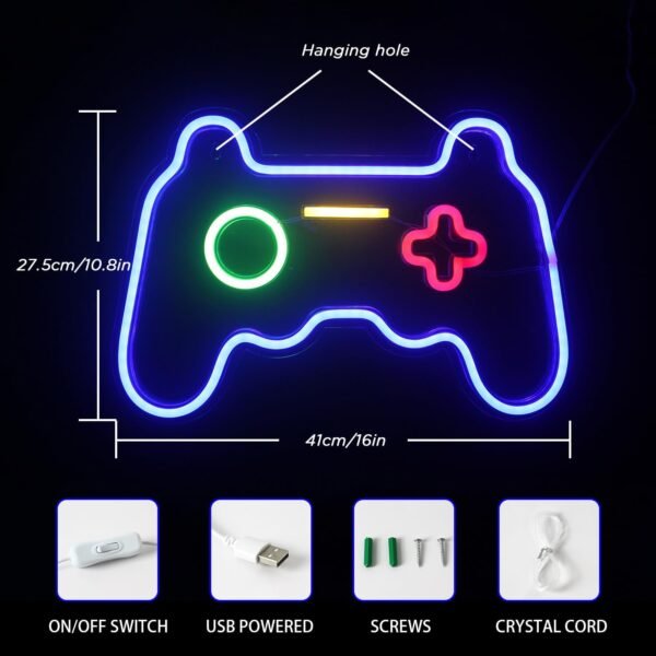 Ineonlife Game Neon Signs Neon Light Gaming LED, 16''x11'' - Image 4