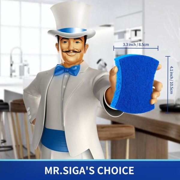 MR.SIGA Non-Scratch Cellulose Scrub Sponge, 12 Pack - Image 5