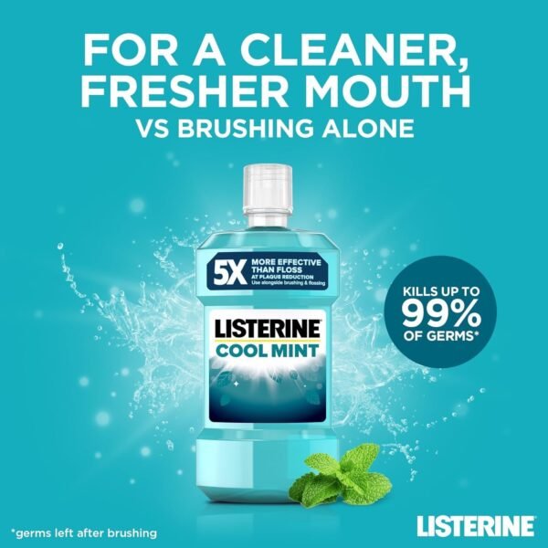 Listerine Cool Mint Mouthwash Pack of 4 (4 x 750ml) - Image 2