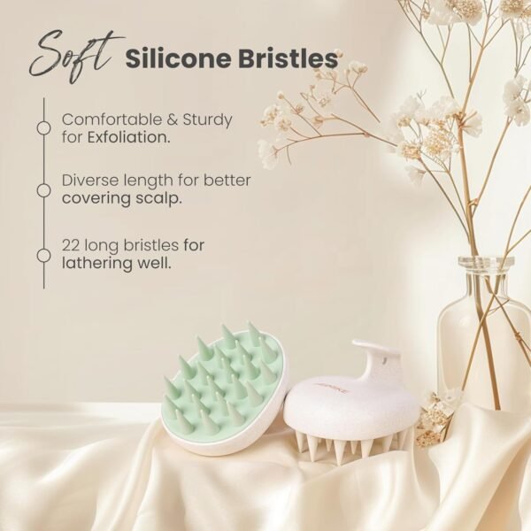 AIMIKE Scalp Massager Shampoo Brush, Scalp Exfoliator with Silicone Bristles for Dandruff Removal - Image 2
