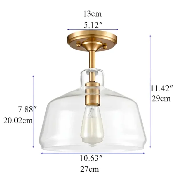 1 piece modern ceiling light, semi-recessed glass ceiling lighting fixture, easy to install - Image 2