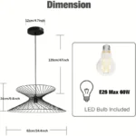 LUCKYERMORE Modern Black Flush Mount Ceiling Light Fixture, 7'' Length Cable For Dining Room, Bedroom, Hallway, Kitchen, Bar - Image 2