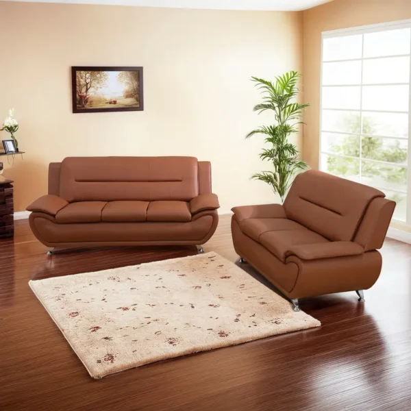 3-Piece Couches PU Leather Sofa Set For Living Room, - Image 4