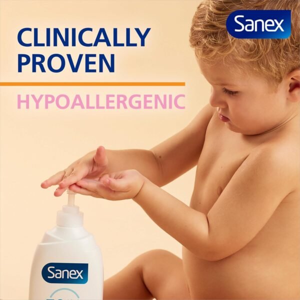 Sanex Zero% Hypoallergenic Nourishing Baby Bath Foam & Shampoo 450ml x 6 - Image 2