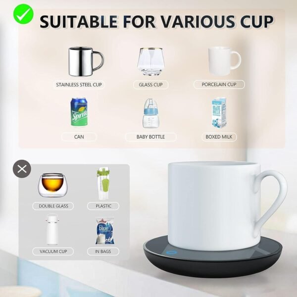 GARMEE Mug Warmer Coffee Warmer - Cup Warmer with 2 Temperature Settings Smart Tea - Image 4