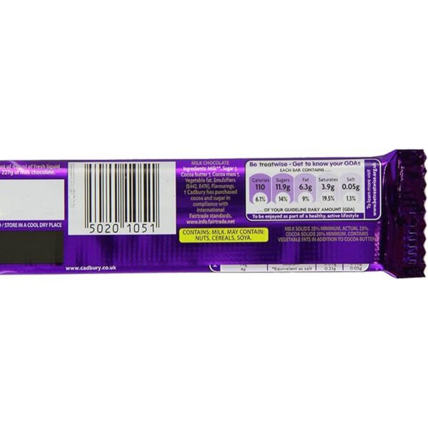 Cadbury Dairy Milk Small Single (Pack of 60) - Image 3