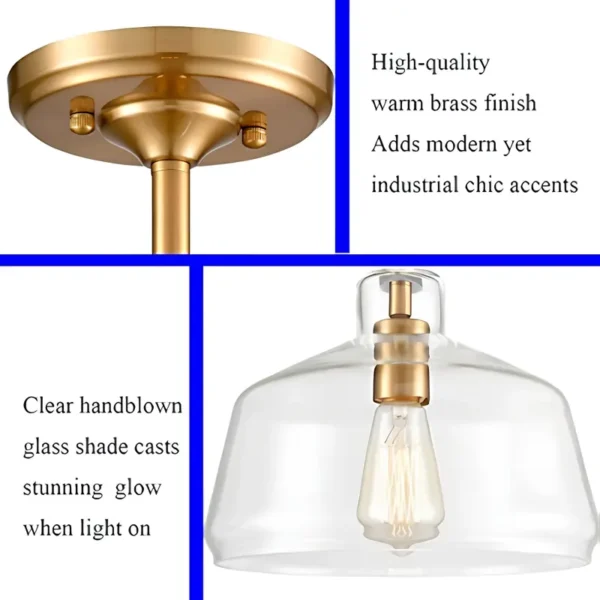 1 piece modern ceiling light, semi-recessed glass ceiling lighting fixture, easy to install - Image 3