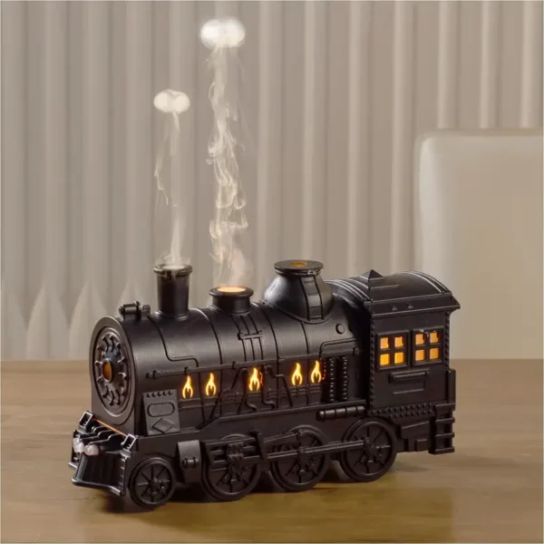 Portable Humidifier, Train Shape Essential Oil Diffuser Humidifier, 10.14oz Vintage Train Humidifier For Bedroom, Living Room, Office - Image 3