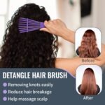 LORSEX Hair Brush with Hair Spray Bottle, Detangling Brush, Teasing Comb Edge Hair Brush (Purple) - Image 5