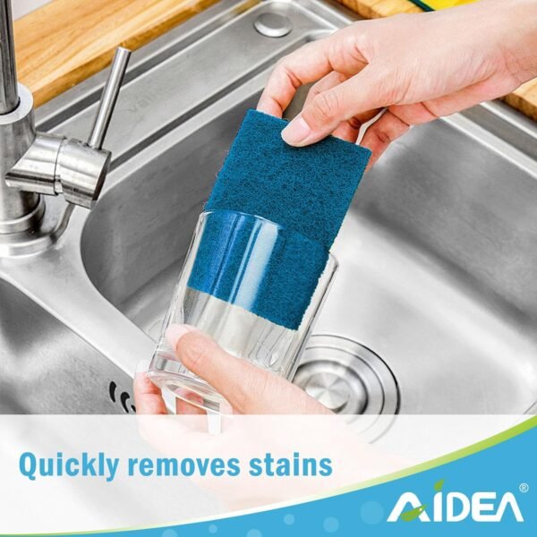 AIDEA Heavy Duty Scouring Pads 24 Pack, 14 x 9 cm - Image 4