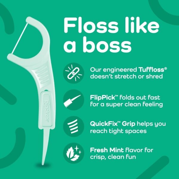 Plackers Micro Mint Dental Flossers, Fresh Mint Flavor with Sure-Zip Seal, 150 Count - Image 3