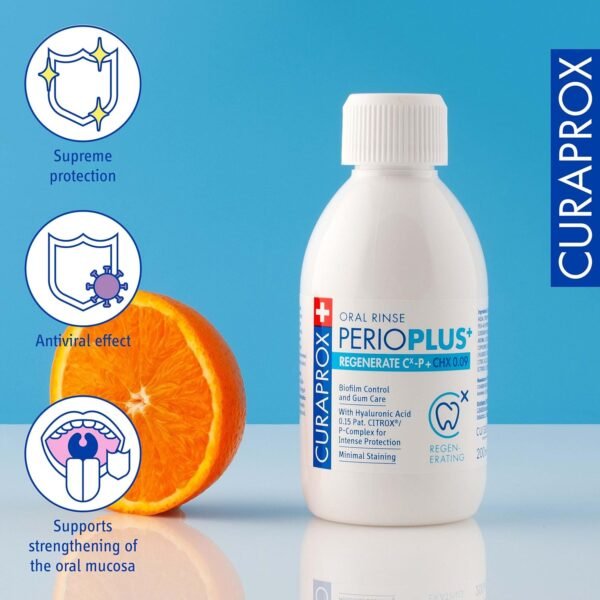 Curaprox PerioPlus+ Regenerate Mouthwash, 200ml - Image 4