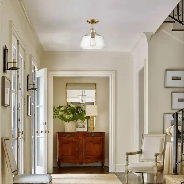 1 piece modern ceiling light, semi-recessed glass ceiling lighting fixture, easy to install - Image 4