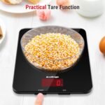 ACCUWEIGHT 201 Digital Kitchen Scales with Tempered Glass Platform Electronic Weighing Food Scale with Backlit LCD, 5kg/11lb - Image 2