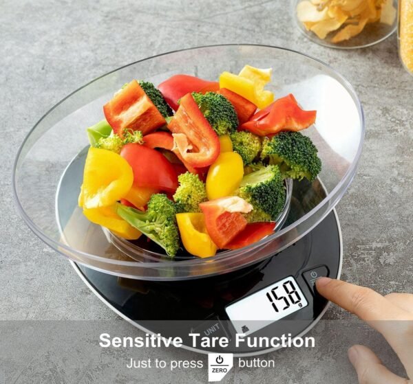 Digital Kitchen Scales Electronic Food Scales with Bowl Liquids in ml and fl. Oz. - Image 5