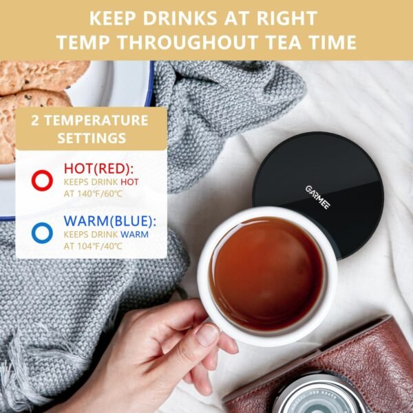 GARMEE Mug Warmer Coffee Warmer - Cup Warmer with 2 Temperature Settings Smart Tea - Image 2