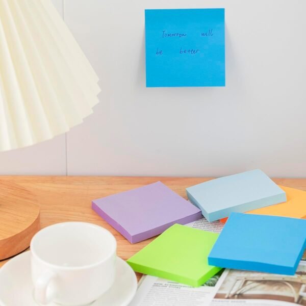 Wowivy 24 Pads - 3 in x 3 in Sticky Notes, 8 Colors Post Self Stick Notes Pads -  82 Sheets/pad - Image 3