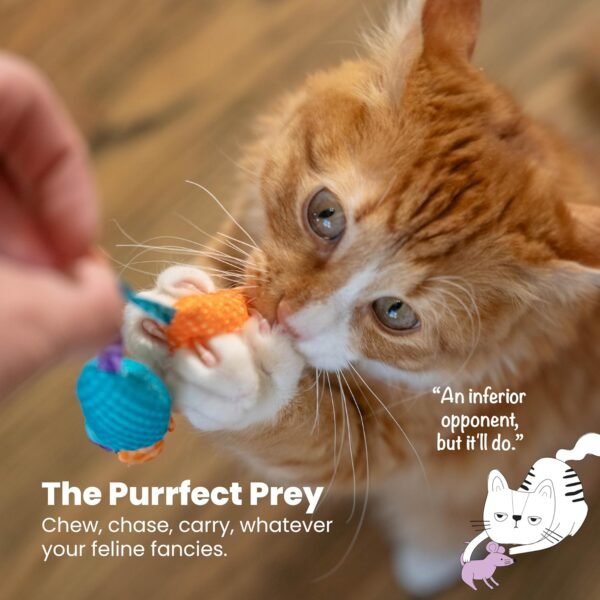 Petstages Catnip Chew Mice Dental Health Cat Toy - 2 Pack - Image 4