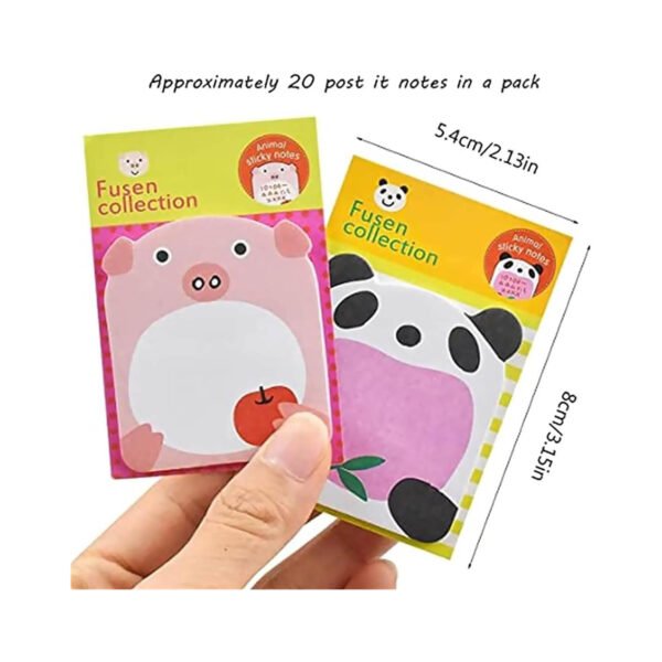 SPEPY 40 Pcs Cute Sticky Notes Set, Cartoon Animals Sticky Notes - Student Class Gifts(8 Styles) - Image 3