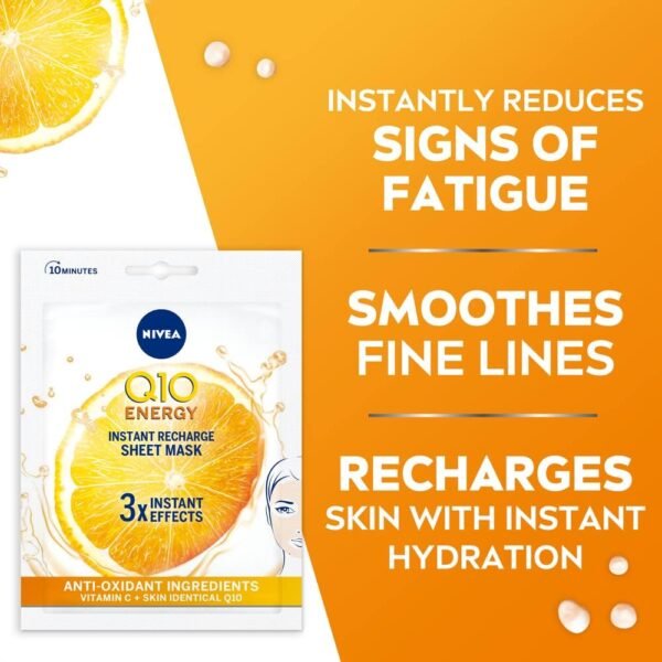 NIVEA Q10 + C Power Anti-Wrinkle + Energy Sheet Mask (1 Piece), - Image 3