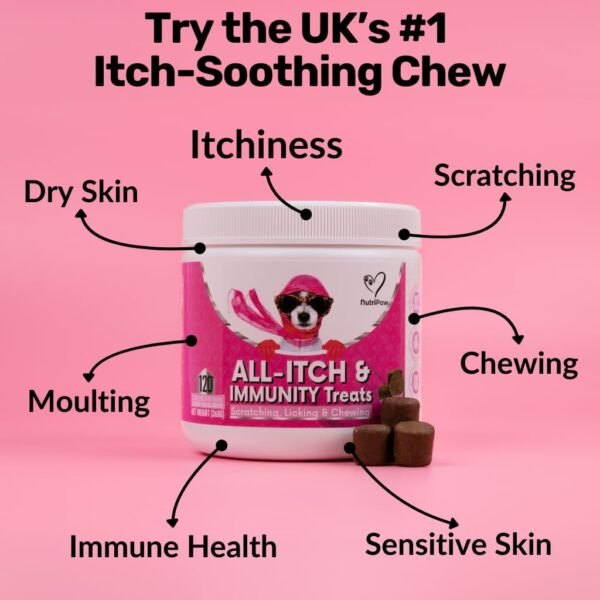 NutriPaw All-Itch Immunity Treats For Dogs - Perfect for Small, Medium & Large Dogs - Supports Seasonal Itching - Image 2