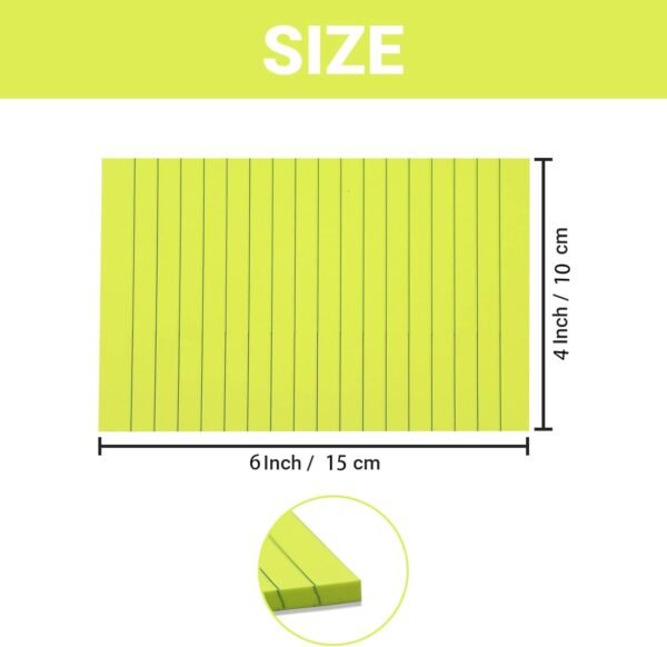 4 in x 6 in Lined Sticky Notes for Post,6 Bright Colors Self-Stick Notes, 45 Sheets Per Pad, 6 Pads, 270 Sheets Total - Image 3