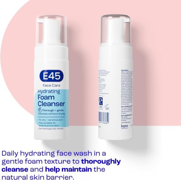 E45 Face Wash Foaming Cleanser – Daily Face Cleanser for Dry and Sensitive Skin - Image 2