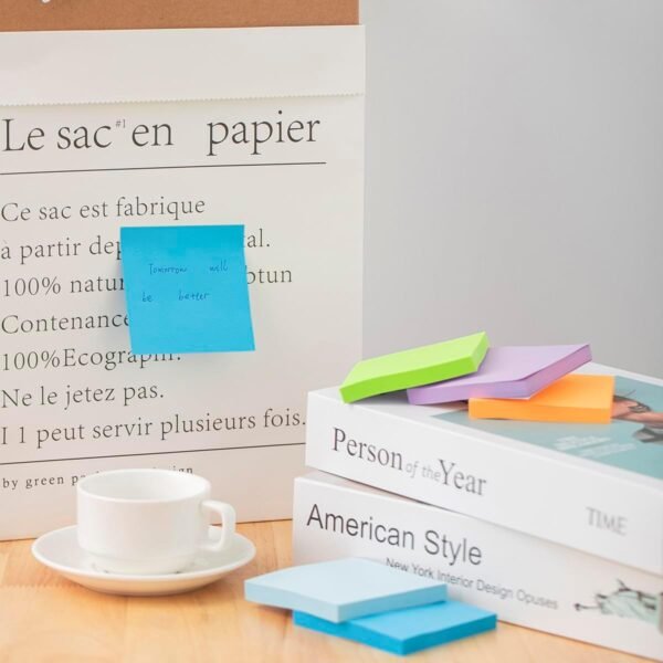Wowivy 24 Pads - 3 in x 3 in Sticky Notes, 8 Colors Post Self Stick Notes Pads -  82 Sheets/pad - Image 2