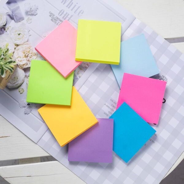 Wowivy 24 Pads - 3 in x 3 in Sticky Notes, 8 Colors Post Self Stick Notes Pads -  82 Sheets/pad - Image 7