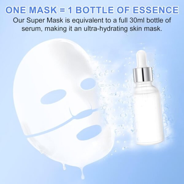 Bio Collagen Face Mask 6pcs, Intense Hydration, Reduce Fine Lines & Wrinkles, Soothing & Hydrating Overnight Hydrogel Mask - Image 2