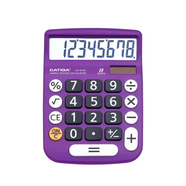 Desktop Calculator 12 Digit with Large LCD Display - CD-8185 (Violet)