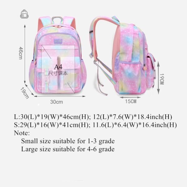 VIDOSCLA Cute Coloful Casual Daypack for Girls,Teens Elementary School Backpack - Purple L - Image 3