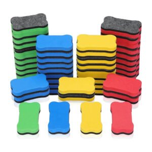 48 Pieces Magnetic Whiteboard Dry Eraser Office Erasers Bone Shaped Dry Erasers Fit for School - Office