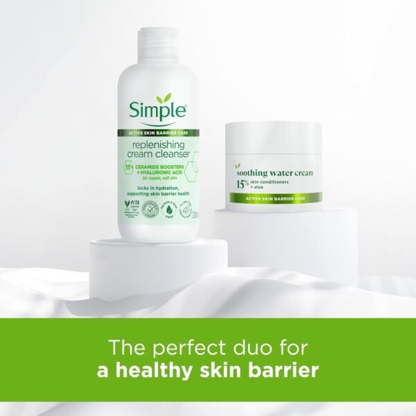 Simple Replenishing Cream Cleanser Face Cleanser - with 11% Ceramide Boosters and Hyaluronic Acid 230 ml - Image 4