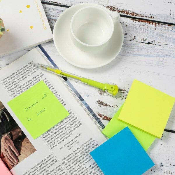 Wowivy 24 Pads - 3 in x 3 in Sticky Notes, 8 Colors Post Self Stick Notes Pads -  82 Sheets/pad - Image 4