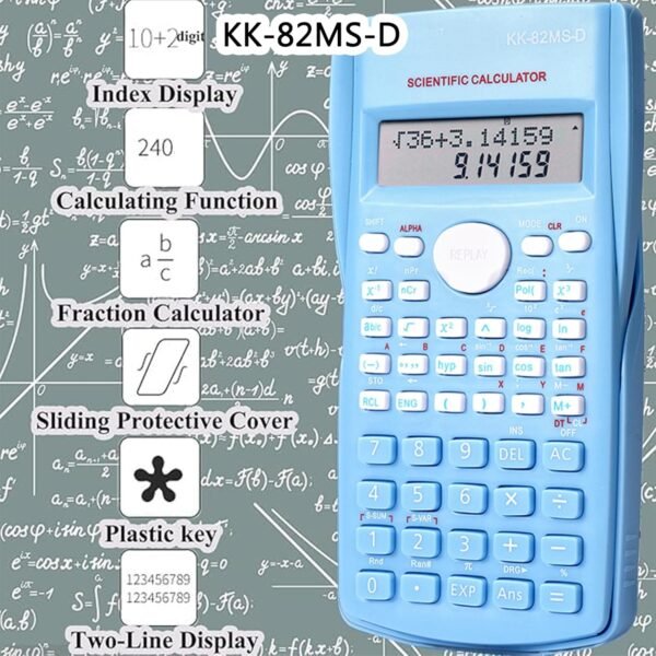 KK-82MS-D Portable Scientific Calculator Engineering Scientific Functional Calculator with 240 Functions - Image 3